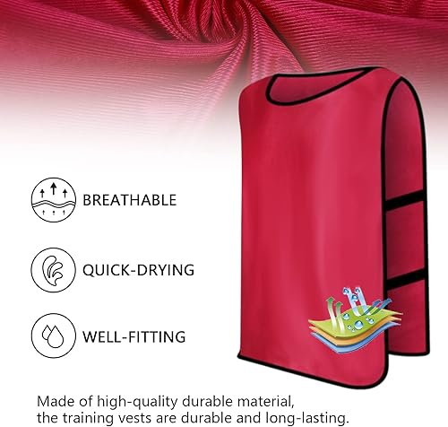 Miniatura 4 de brooman Scrimmage - Chaleco de entrenamiento para niños, jóvenes y adultos, camiseta de práctica de fútbol atlético (12 y 24 unidades)