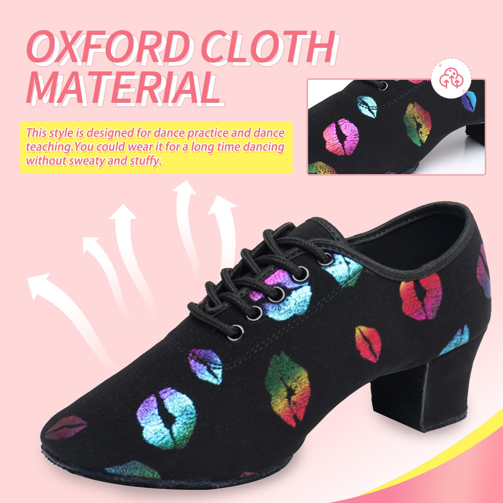 Inlefen Damskie buty do tańca latynoamerykańskiego dziewczyny Tango Sasha Jazz Taniec nowoczesne buty do tańca damskie buty do tańca 5 cm Oxford Cloth profesjonalne buty do tańca
