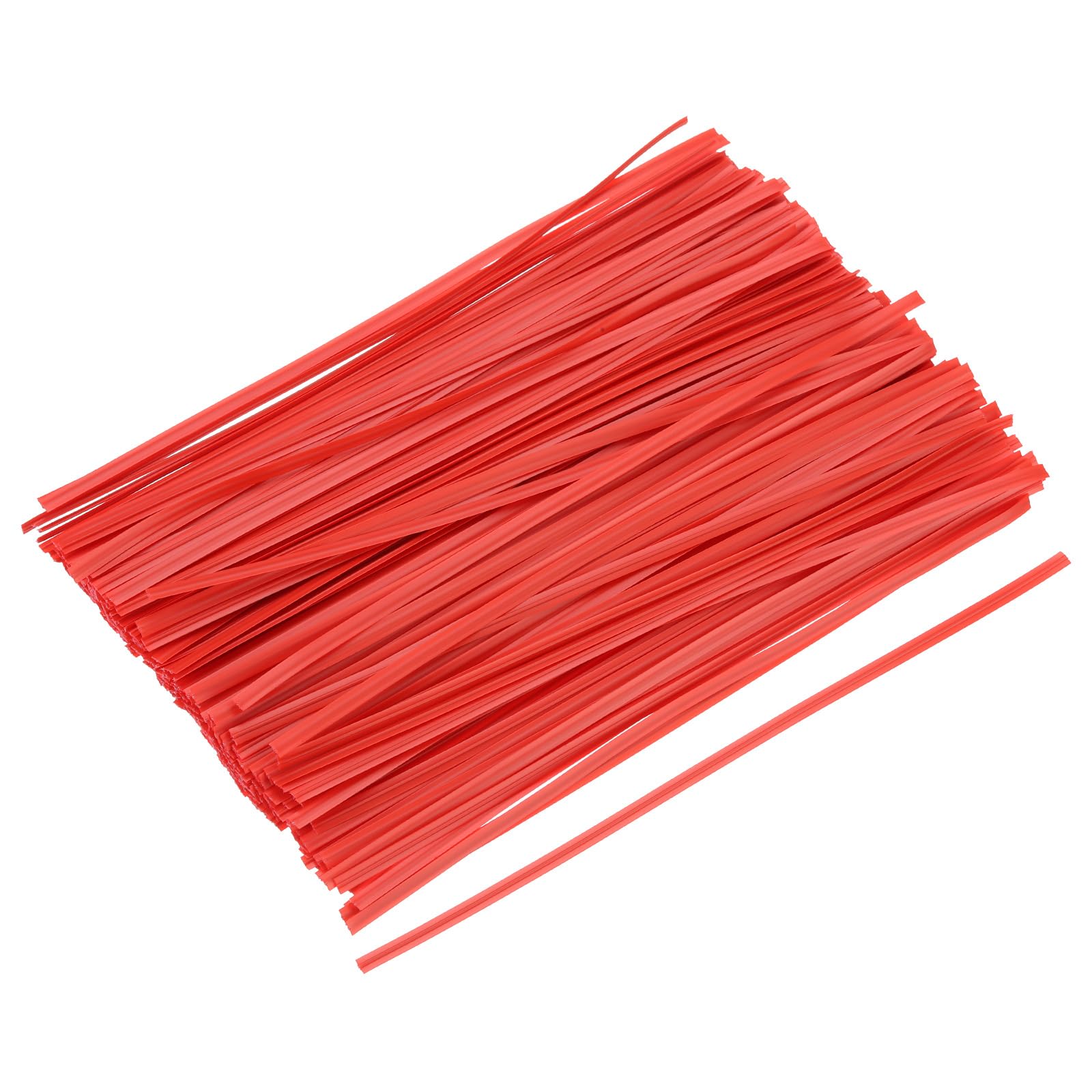 MECCANIXITY 250Pcs Twist Ties 7.8" Bread Ties Metallic Plastic Closure Tie for Plastic Bag, Tying Bread, Candy, Cookies, Gift Bags Red