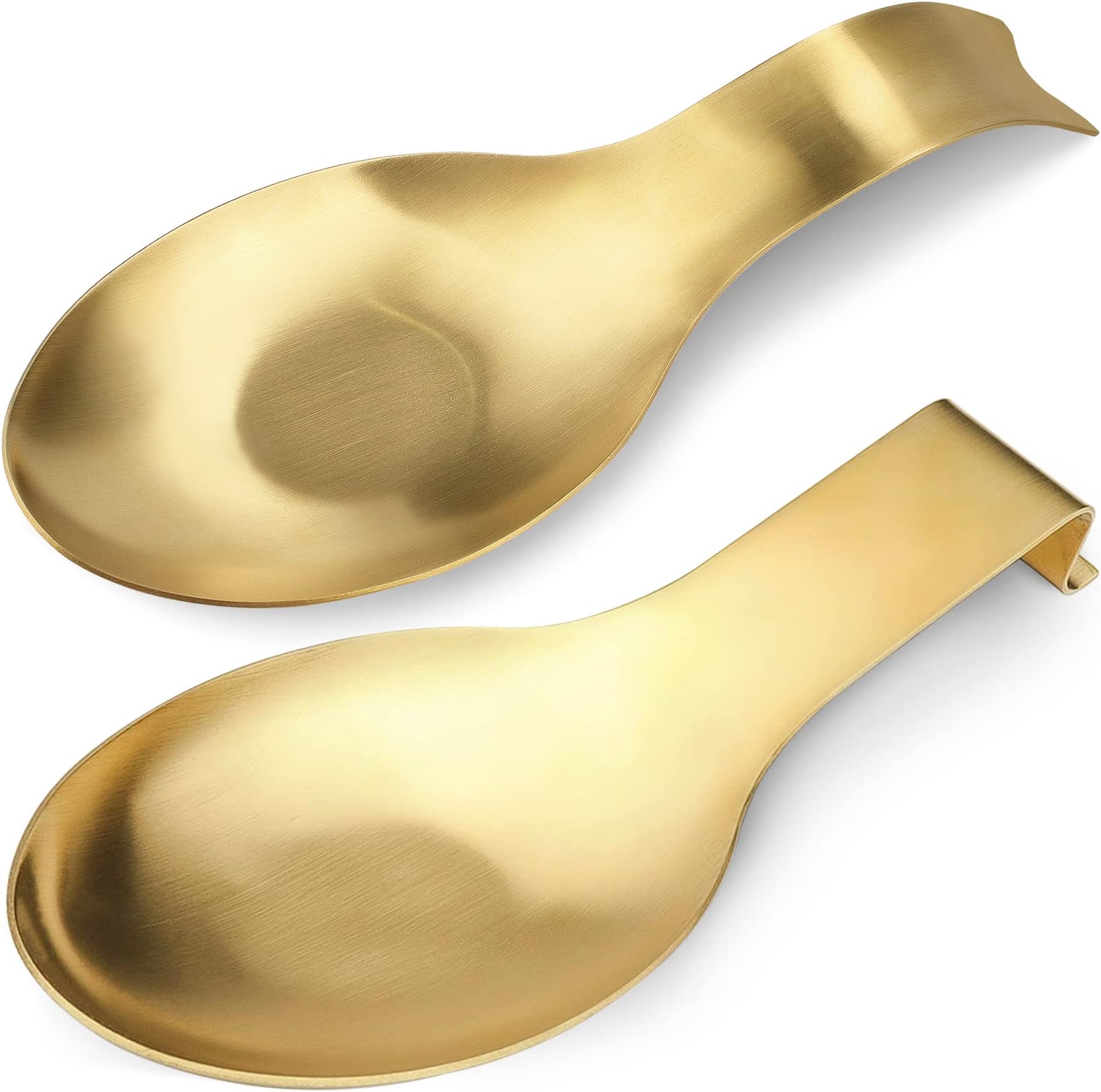 VanlonPro Stainless Steel Spoon Rest, Spatula Ladle Holder, Stainless Steel Utensil Spoon Rest Holder, Brushed Finish, Dishwasher Safe 9.8 x 3.7 Inch (Gold + Gold Fish Tail)