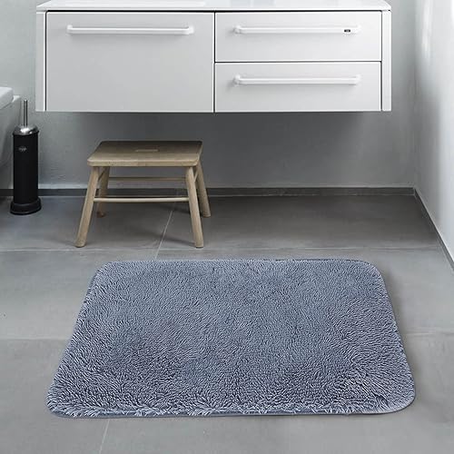 Alfombras de cocina absorbentes de baño de 32 x 20 pulgadas, color gris, decoración de bienvenida, sala de estar, alfombras para el hogar, productos