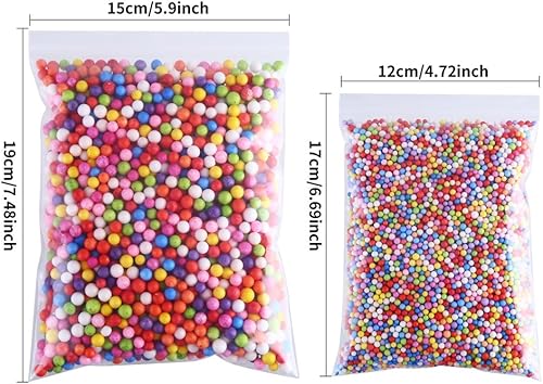 Miniatura 6 de CCINEE Cuentas de espuma de colores de 0.63 a 0.18 onzas, bolas de espuma de tamaño surtido de 0.23 a 0.31 pulgadas para niños, fabricación de slime