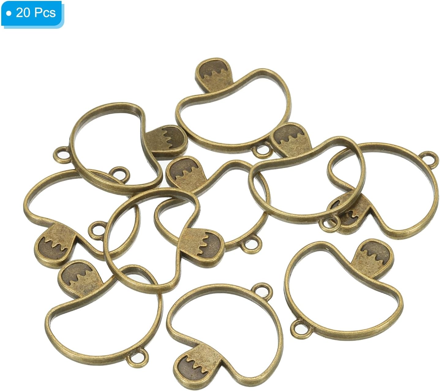 PATIKIL Alloy Open Back Bezel Pendants Mushroom Shaped Hollow Resin Pendant Frame for DIY Crafts Earrings Necklace Bracelet Making - Image 3