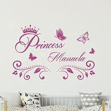 Custom Name Wall Sticker Personalized Princess Wall Decal for Girls Kids Baby Bedroom Living Room Art Home Design House Decoration YMX82 42x27cm