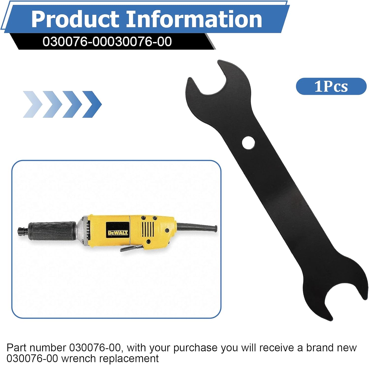 030076-00 Wrench Replacement New for Black & Decker Dewalt DW887 4287