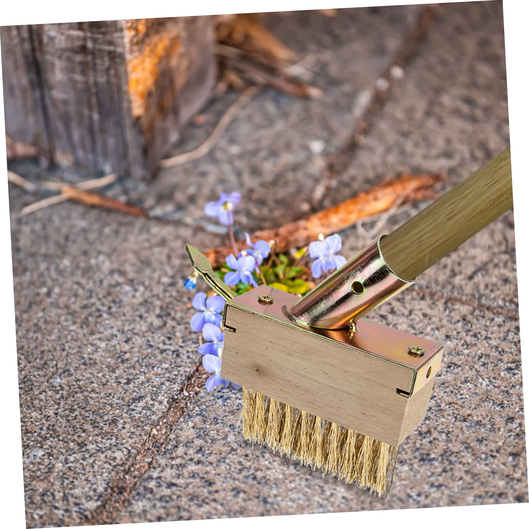SUPVOX 5 Piezas cepillo de alambre Herramienta para eliminar malezas Herramienta de limpieza de juntas Herramienta de borrado cepillo de eliminación removedor de musgo de madera Khaki