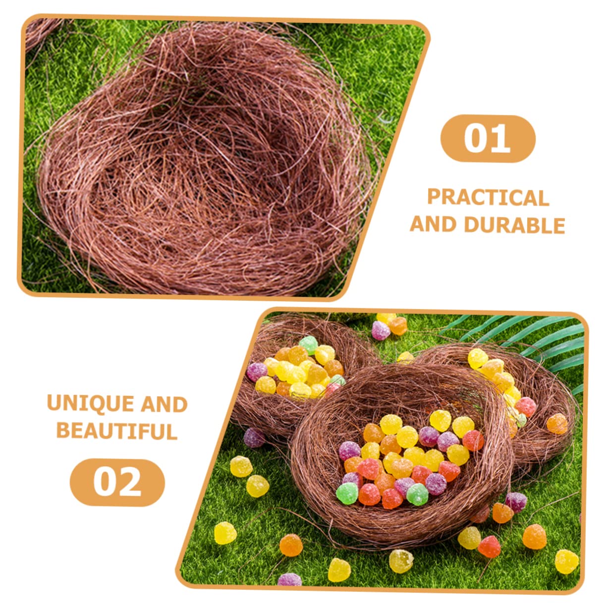 BESTonZON 16Pcs Decorative Bird Nest Realistic Garden Decor for Home and Party for Easter Decorations Creative Tray for Unique Displays