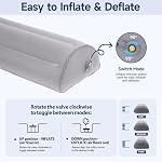 Inflatable Bolster Pillow for Leg, Back, Ankle,Knee & Neck Support – Half Moon Air Cushion, Self-Inflating Design,Lightweight, TPU & Soft Milk Fiber – Travel Leg Elevation Pillow 51x21x12cm