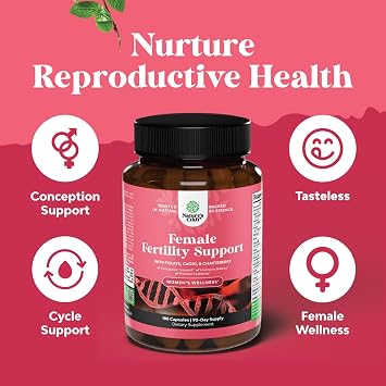 Female Fertility Support Capsules with Folic Acid Complex- 180 Count