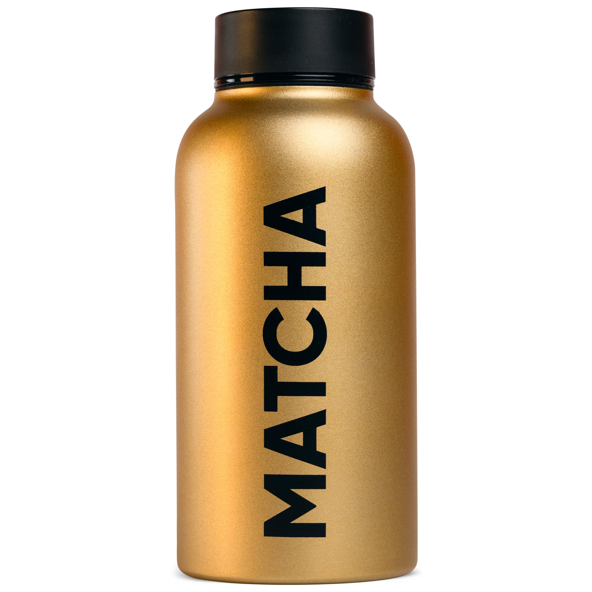 Wow Tea Gold Matcha Bottle - Premium 300 Ml Stainless Steel Drinking Bottle With Integrated Matcha Filter, Double-Walled Insulation, Leak-Proof, Scratch-Proof, Durable & Stylish - Lump-Free Preparation