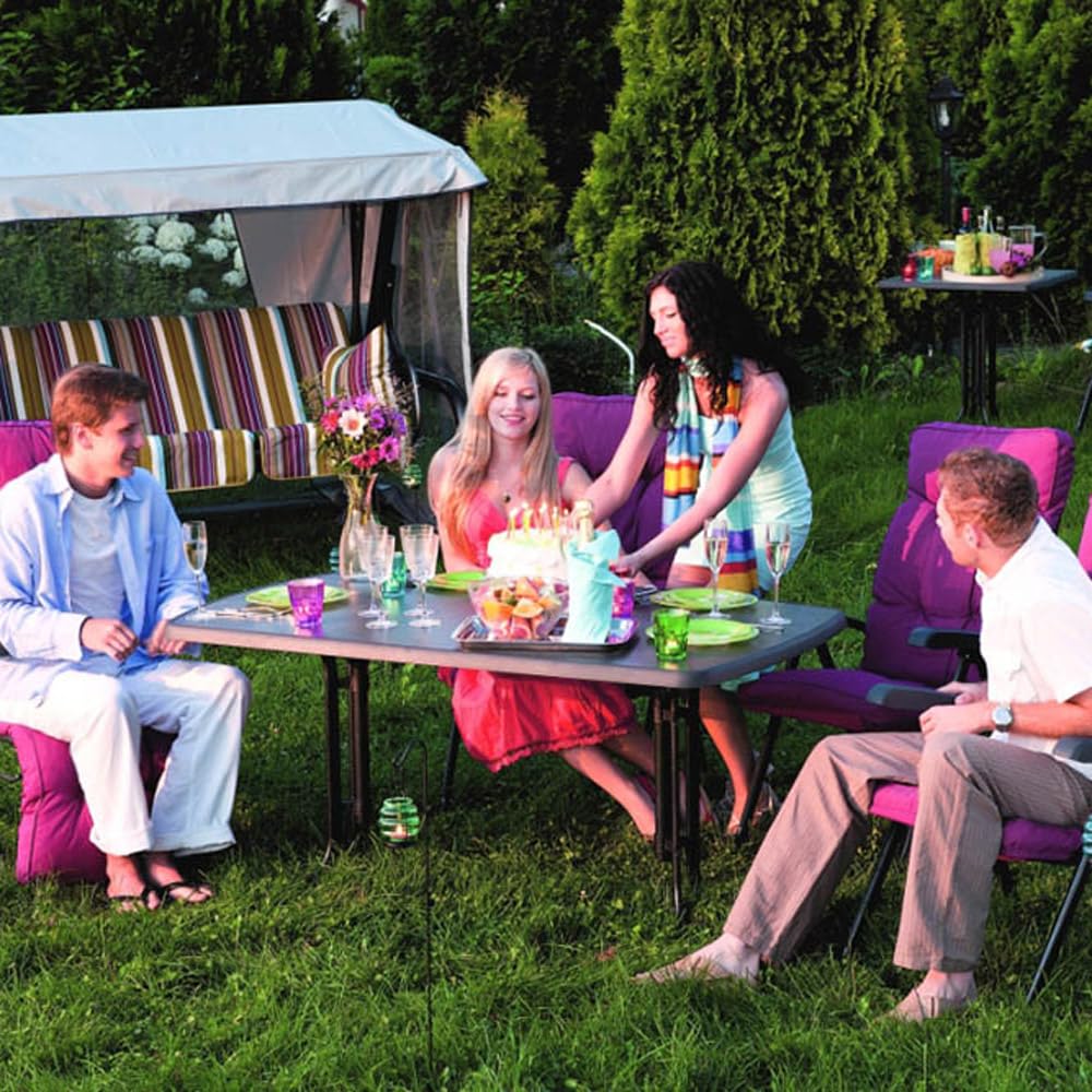 PATIO Gartentisch 132x90 cm rechteckig Dine & Relax Pizzara Outdoor Tisch Metall pulverbeschichtet Sevelit Tischplatte klappbar