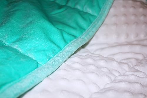 Miniatura 2 de ALANSMA Manta con peso reversible para todas las estaciones, terciopelo de lujo, cálida y fresca, manta con peso verde de 20 libras para adultos,