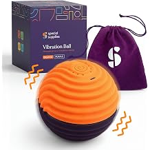 Special Supplies Sensory Massage Ball - Orange & Purple - 4 Vibration Modes, Tactile Stimulation, Stress Relief, Therapy & Sensory Tool for Kids and Adults