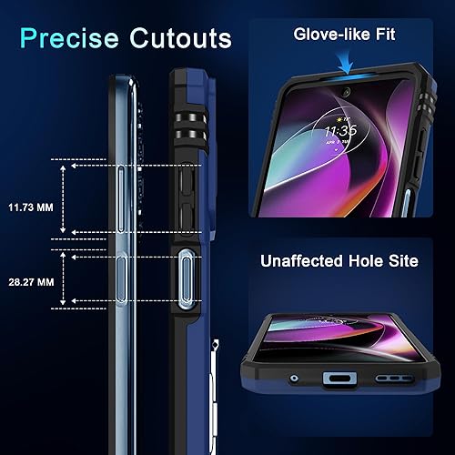 Miniatura 6 de DEERLAMN Funda protectora para Moto G Stylus 5G 2023 con cubierta deslizante para cámara + protector de pantalla (1 unidad), soporte giratorio