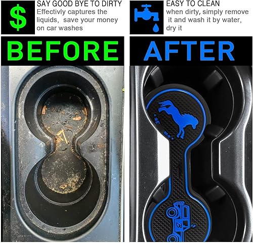 Miniatura 6 de Portavasos para automóvil compatible con Ford Bronco Offroad 2021-2025, posavasos decorativos de silicona para automóvil, accesorios para automóvil