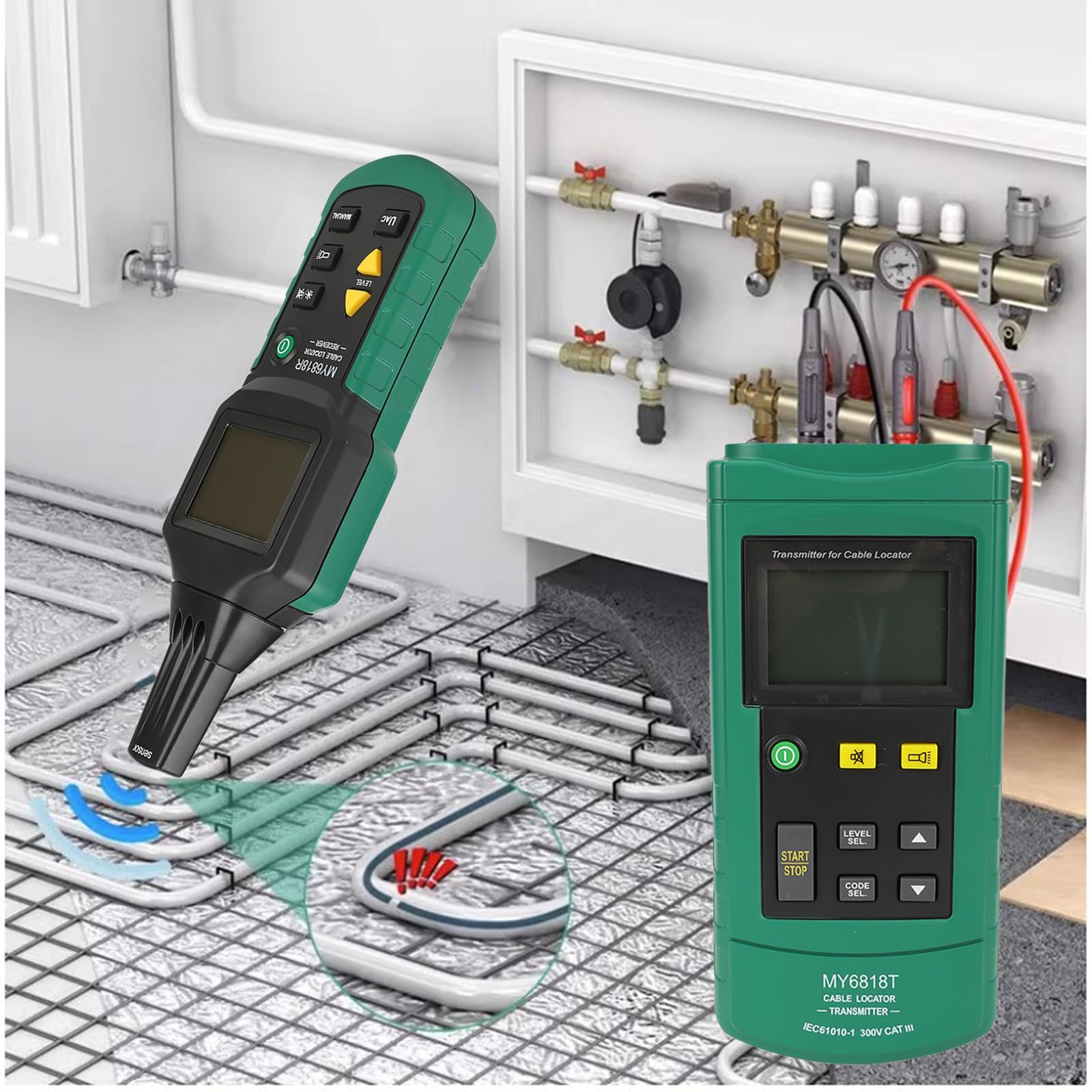 Akozon Wire Tracker Testkabel Netzwerkkabel MS6816 Professioneller Kabel Tracker Metallrohr zur Positionierung von Detektoren Netzwerkkabel Tester