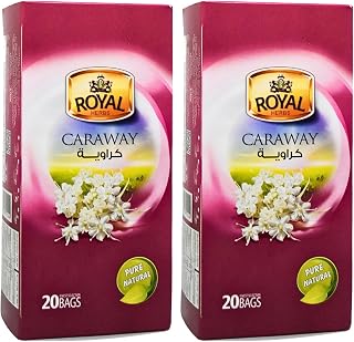 2 Pack Caraway Royal Drink Herbal Tea Bag Pure Natural (40 Tea Bags) Herbals Herb Herbs Royal Egyptian Egypt Arab Arabic No Artificial Coloring No Additives Non Gmo Kosher Halal رويال كراوية حلال