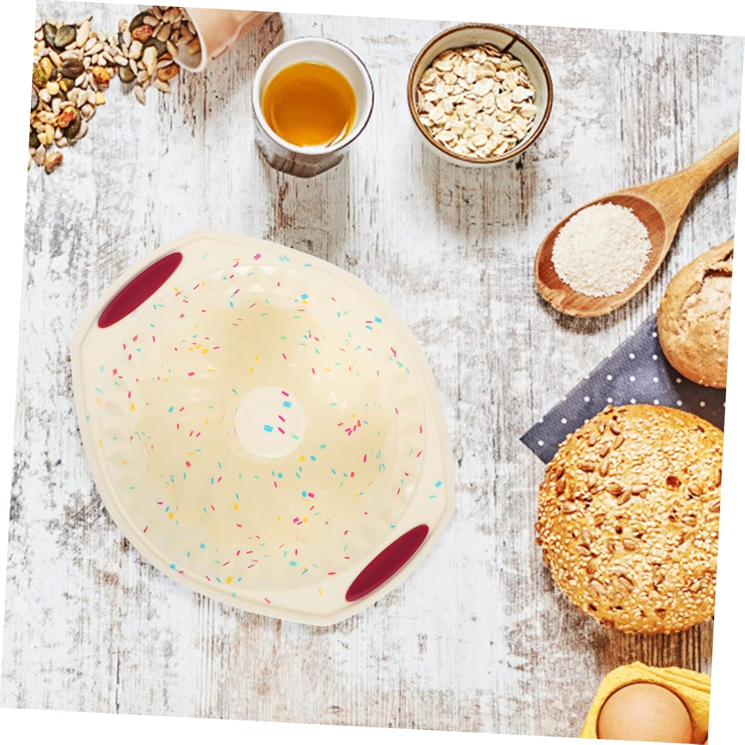BESTonZON 1pc Professional Non-stick Style Molsd Inch Pizza Donut Tube Pan Kitchen Gadget Supplies Clean Home Bakery Mixed Baking Bagel Heat Bread Dessert Non- Craft Pans Pie