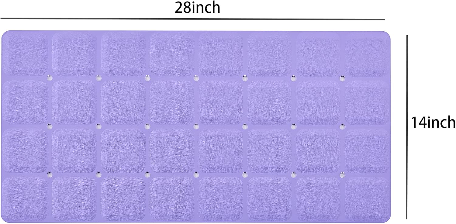 Webos Foldable Non Slip Silicon Bath Mat Bathtub mat Shower mats no Suction Cups for Textured Tub and Reglazed Tub(Foldable-Purple, 28-inch x 14-inch)