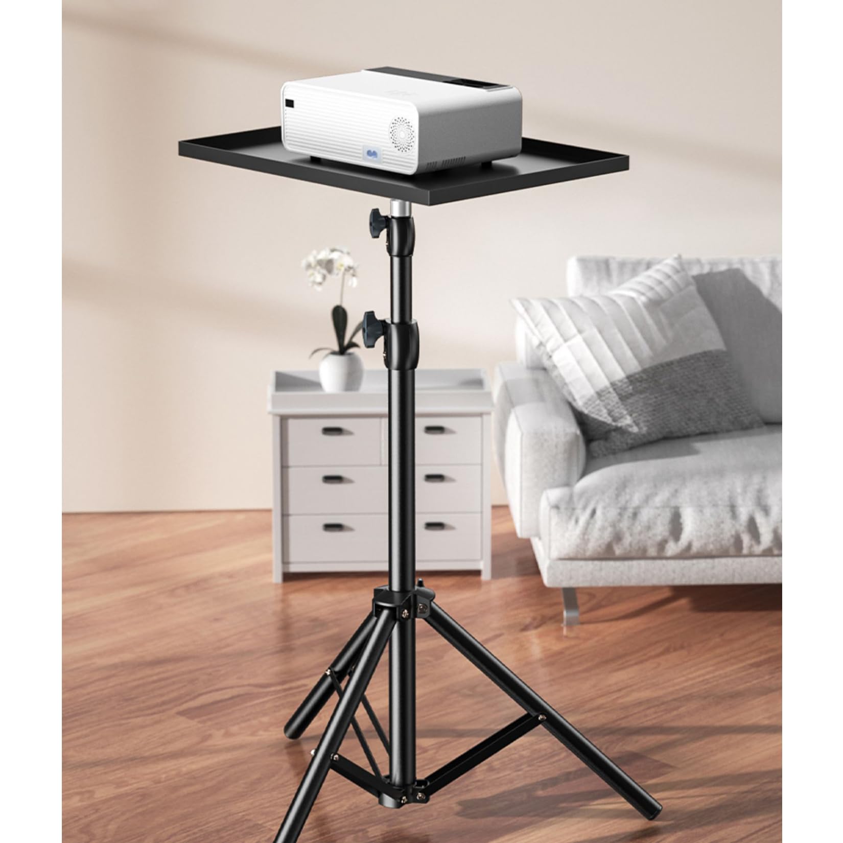 Supporto Per Proiettore,Altezza Regolabile Telescopica Fino a 210cm Per l'Ufficio Del Teatro Domestico,Stabile e Portante Con la Borsa di Immagazzinaggio (39-120cm)