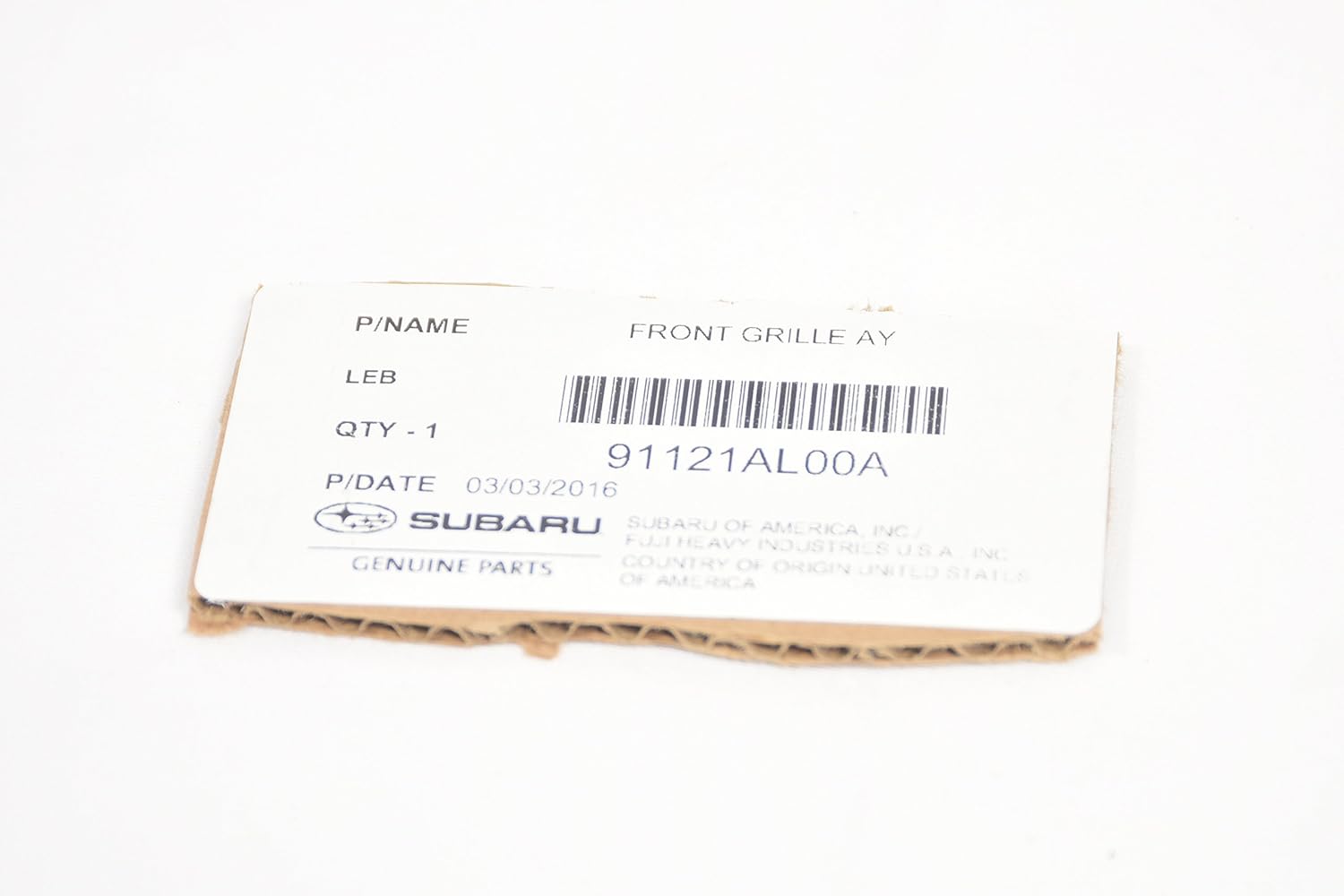 Subaru Genuine 91121AL00A Mudguard Assembly, 1 Pack