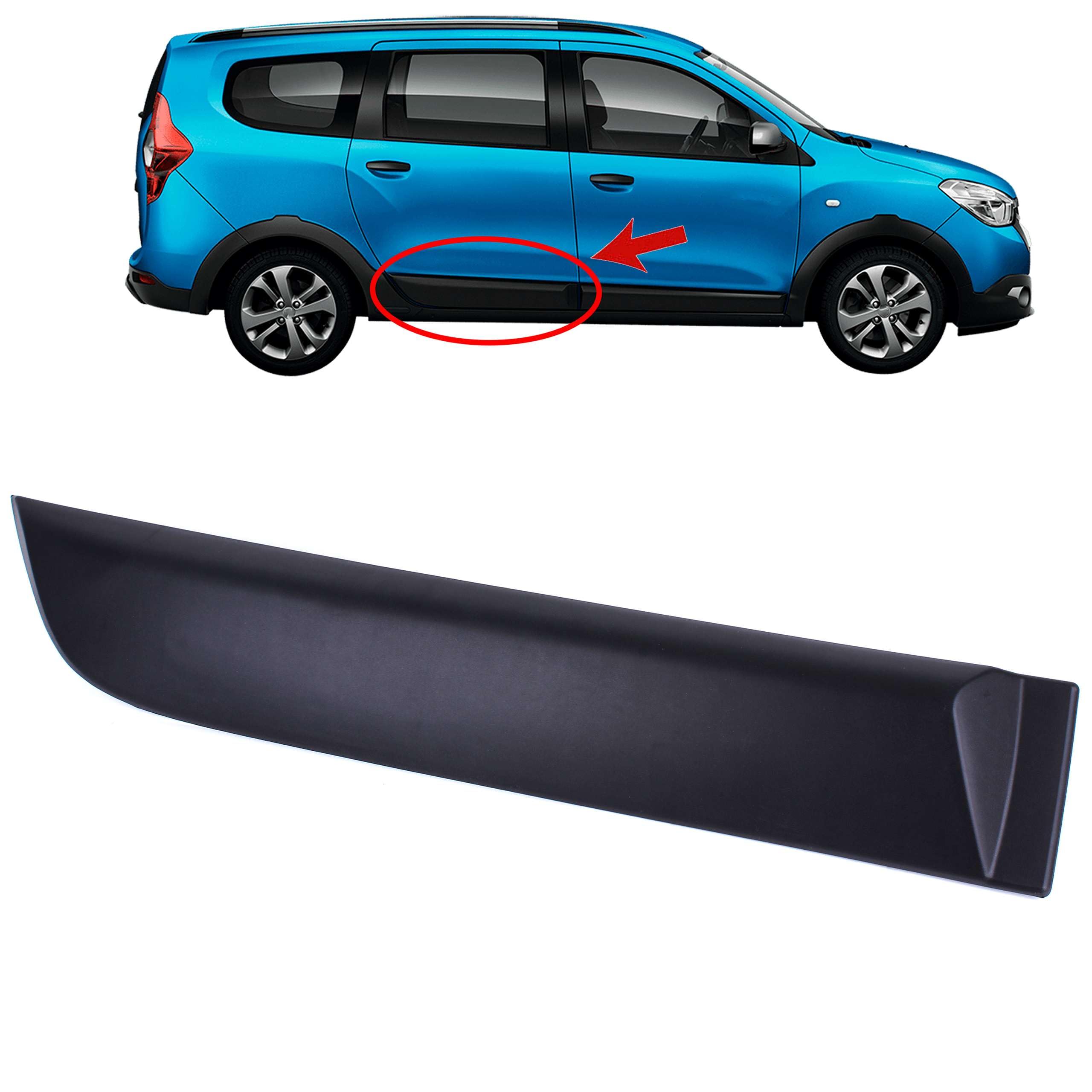INLY Moldura Protectora Moldura Lateral Trasera Derecha Compatible con Dacia Lodgy 828776410R (2012->)