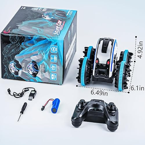 Miniatura 7 de Cheerwing Auto de control remoto anfibio, 2.4 GHz todo terreno impermeable, rotación de 360 a control remoto, regalo para niñas y niños