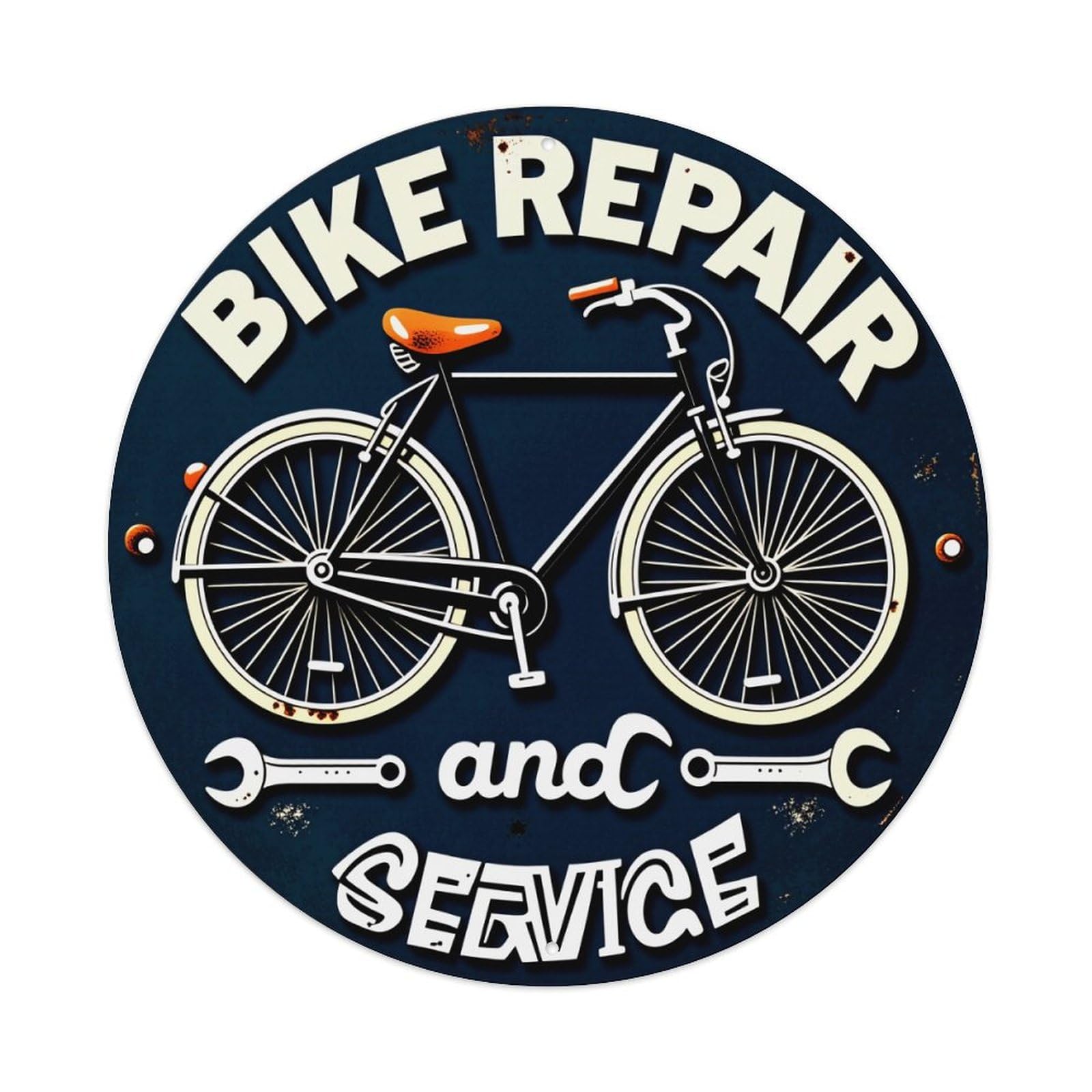 Bike Repair And Service Sign Metal Tin Sign Vintage Garden Bedroom Cafe Bar Man Cave Home Wall Decor Metal Poster 8x8 inches