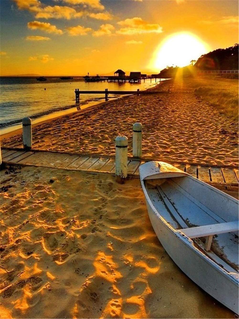 Kit Peinture Diamant 5D Coucher de Soleil 80x100cm Broderie Point de Croix