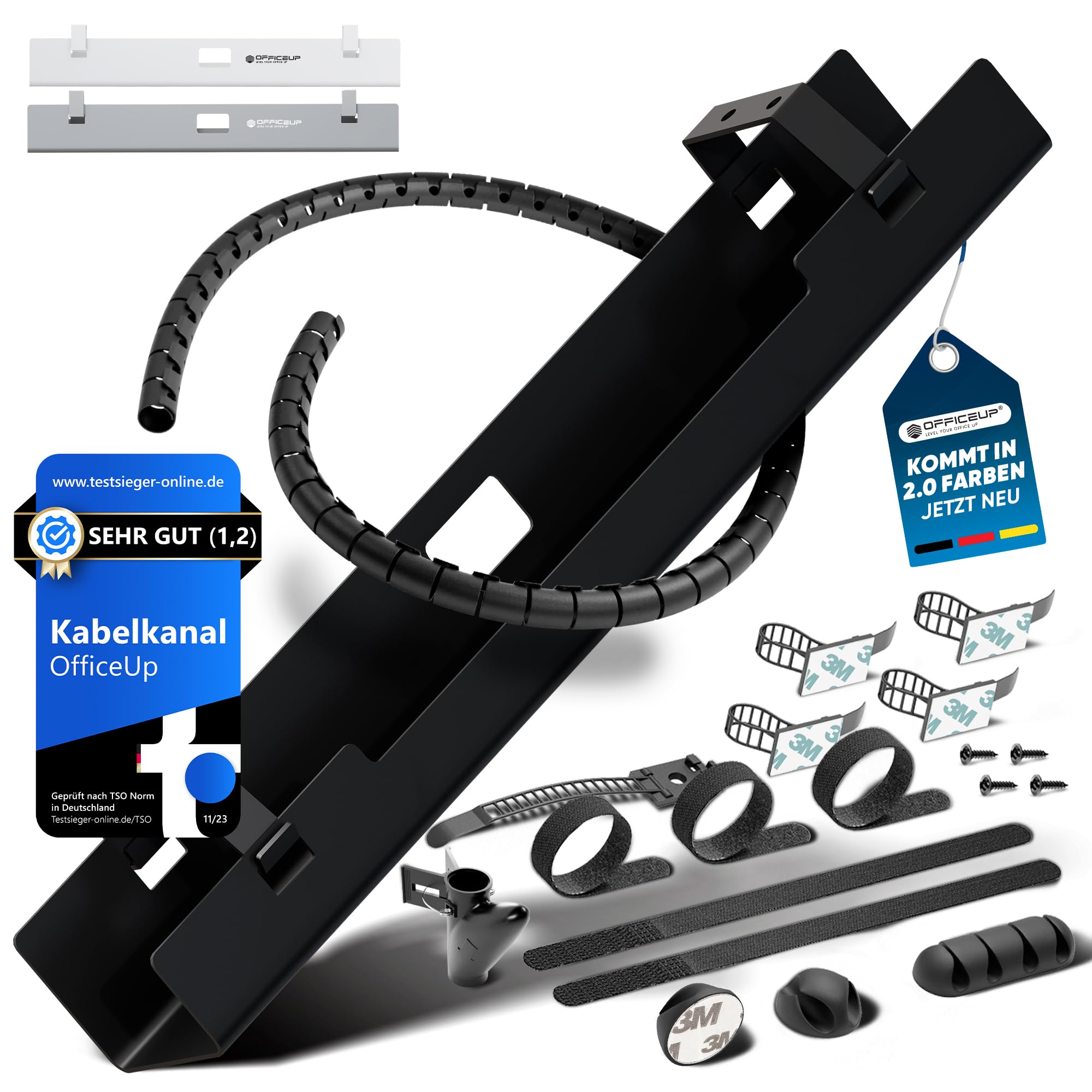 Canal de cable XXL para escritorio, 90 cm, gestión de cables, gestión de cables, soporte para cables [extraíble], bandeja para cables, disponible ahora