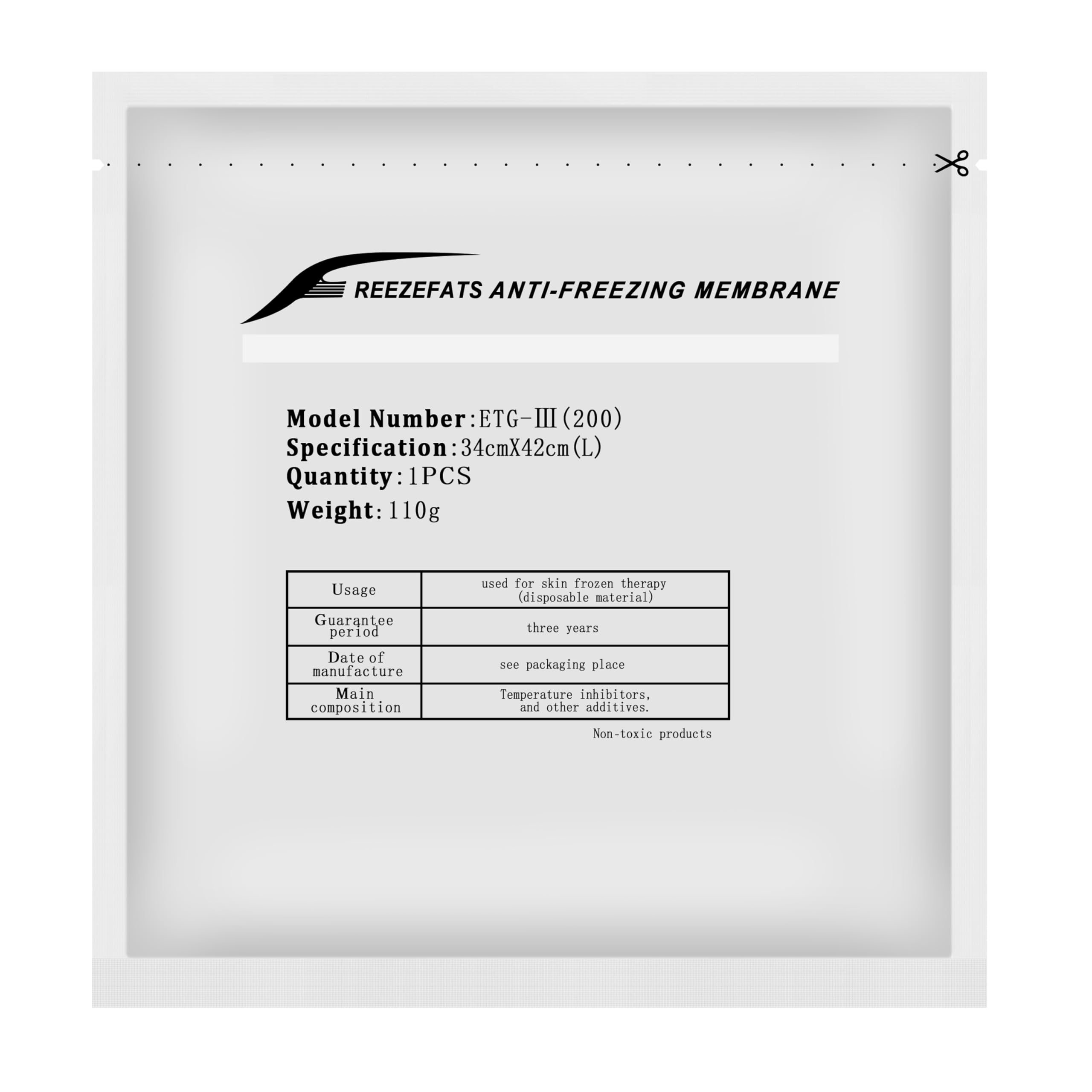 Elitzia Lot de 20 membranes antigel pour machine de congélation des graisses - Protège la peau - Professionnel - Cryolipolyse - Anti-gel - Grande taille - Sûr et confortable - ETB34 (34 x 42 cm)