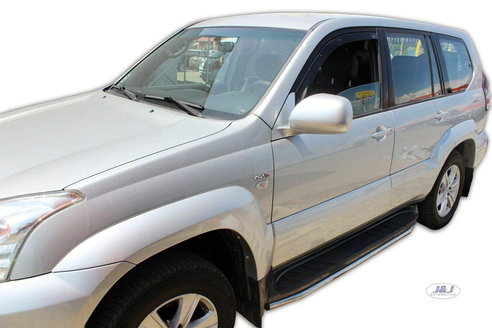 J&J AUTOMOTIVE Deflettori d'Aria per Toyota Land Cruiser Prado 120 J12 5-Porte Berlina 2002-2009, Set da 2 Pezzi, Nero Fumé Oscurato Heko