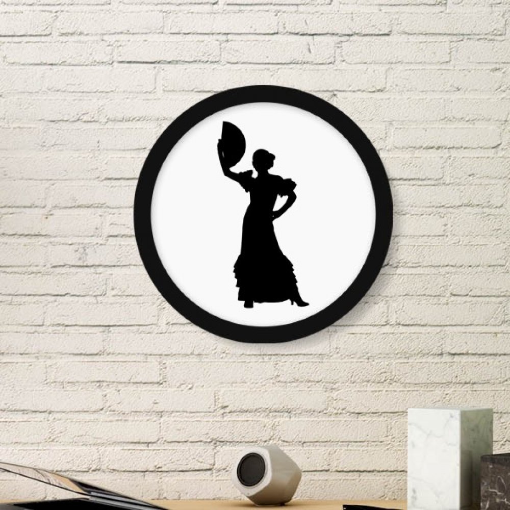 Cadeaux stickers muraux peinture danse de l'éventail cadre noir rond