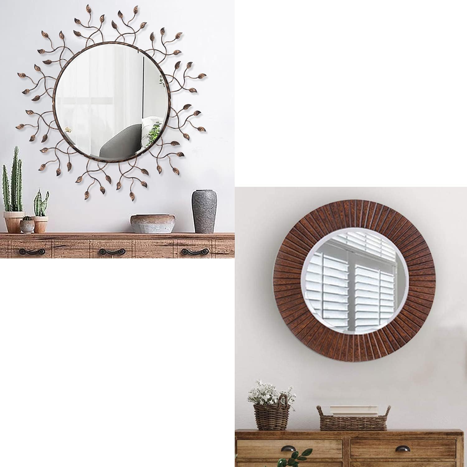 Chende Round Mirror for Wall Decor, Large Decorative Mirror