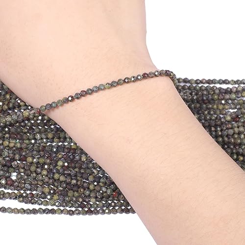 Miniatura 9 de Song Xi 120 cuentas de piedras preciosas naturales Ruzy Zoite de 0.118 pulgadas facetadas redondas sueltas para fabricación de joyas