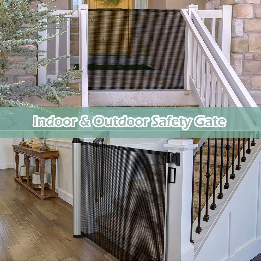 Barriere Securite Porte Escalier Bebe Pet Nourrissons Et La Protection De Foyer For Enfants Securite Retractable Porte De Cloture Peut Fonctionner Avec Une Main Color White Size 130x80cm Bebe