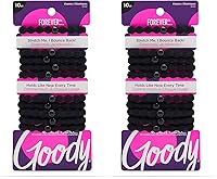 Vista 10 de Goody Ouchless Forever - Ligas elásticas para el cabello, 10 unidades, colores neón surtidos, bandas sin daños, 3 veces más resistentes, mantienen