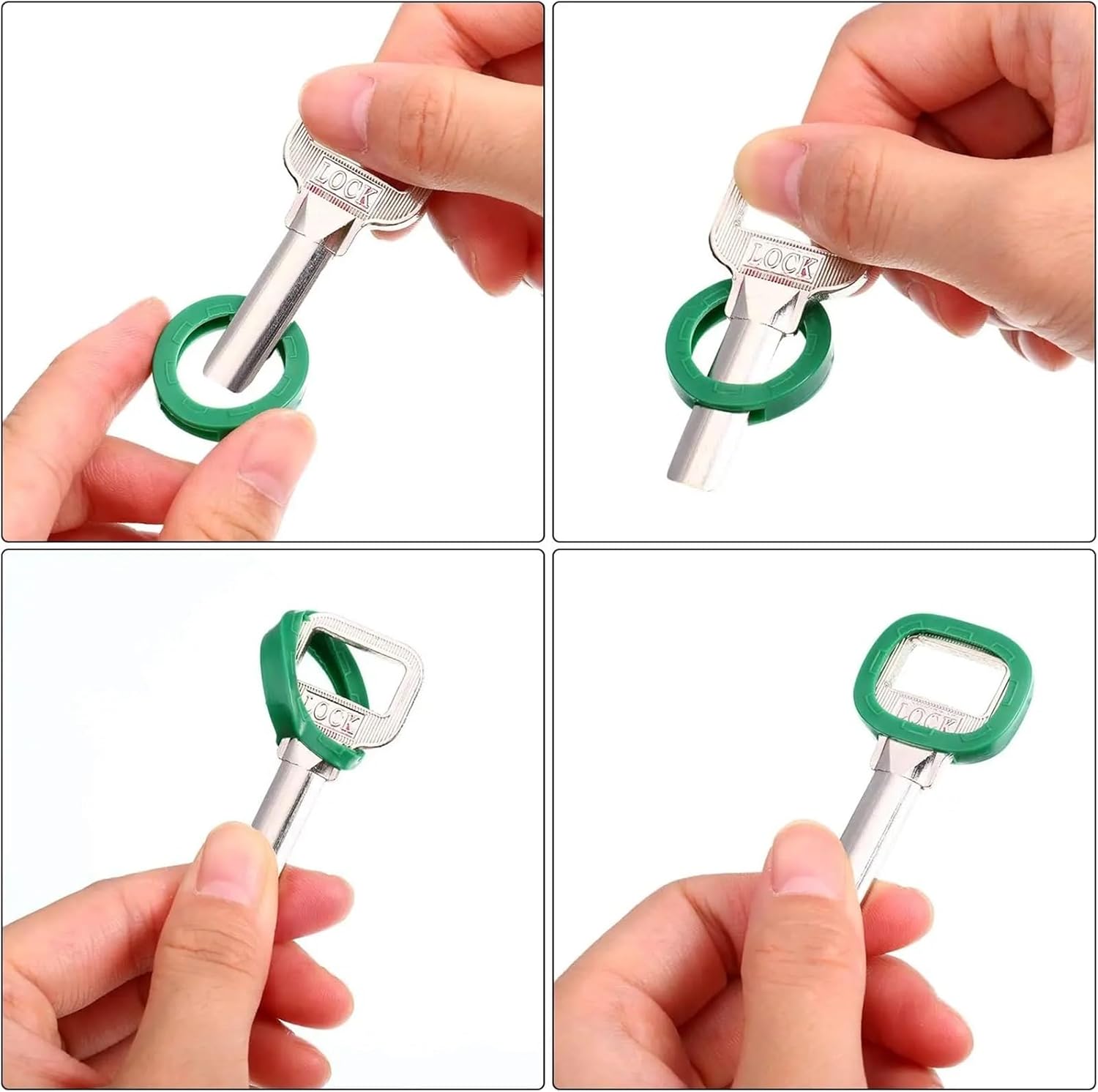 キーキャップカバー 64個 混合プラスチックトッパー ゴムケース キーリング ラバーキャップ キーロック タグ(フラットラウンド)