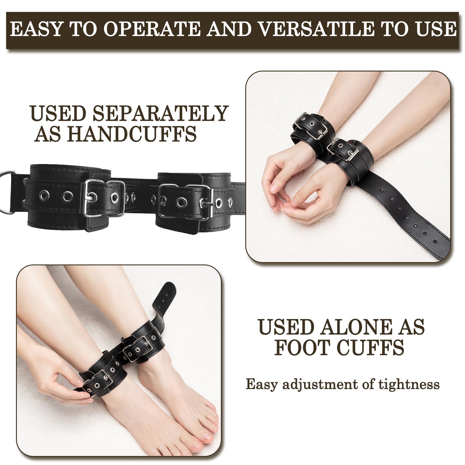 BDSM Bondage le Dos avec et Accessoires de Bondage Réglables,crochet anal bouchon buccal masque pour les yeux,Sex Toys Erotiques Set Adultes Toy