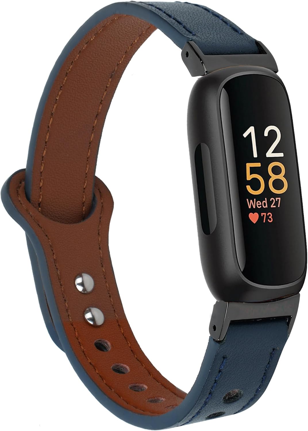 Bandas de cuero compatibles con Fitbit Inspire 3 pulseras para mujeres y hombres, correa impermeable de repuesto de cuero genuino para reloj