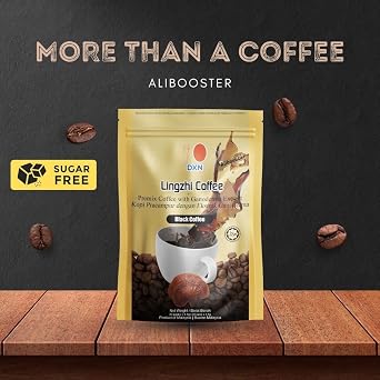 Alibooster DXN Lingzhi Black Coffee Sugar Free - Original - Ganoderma - 20 sachets x 4.5 grams