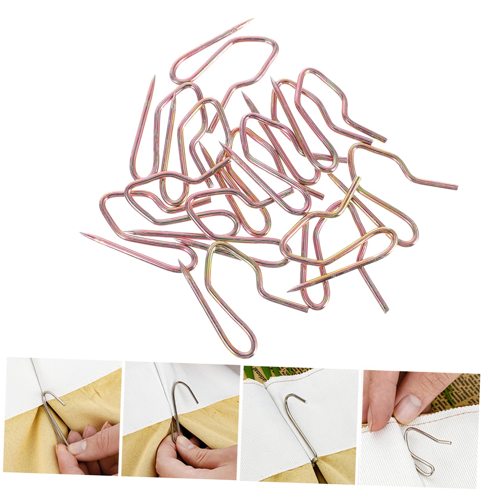 Alipis 750pezzi Gancio per Tende in Metallo Resistente Gancio Antiruggine Perno Sfalsato per Impieghi Gravosi per Appendere Tende da Finestra Porta e Camper