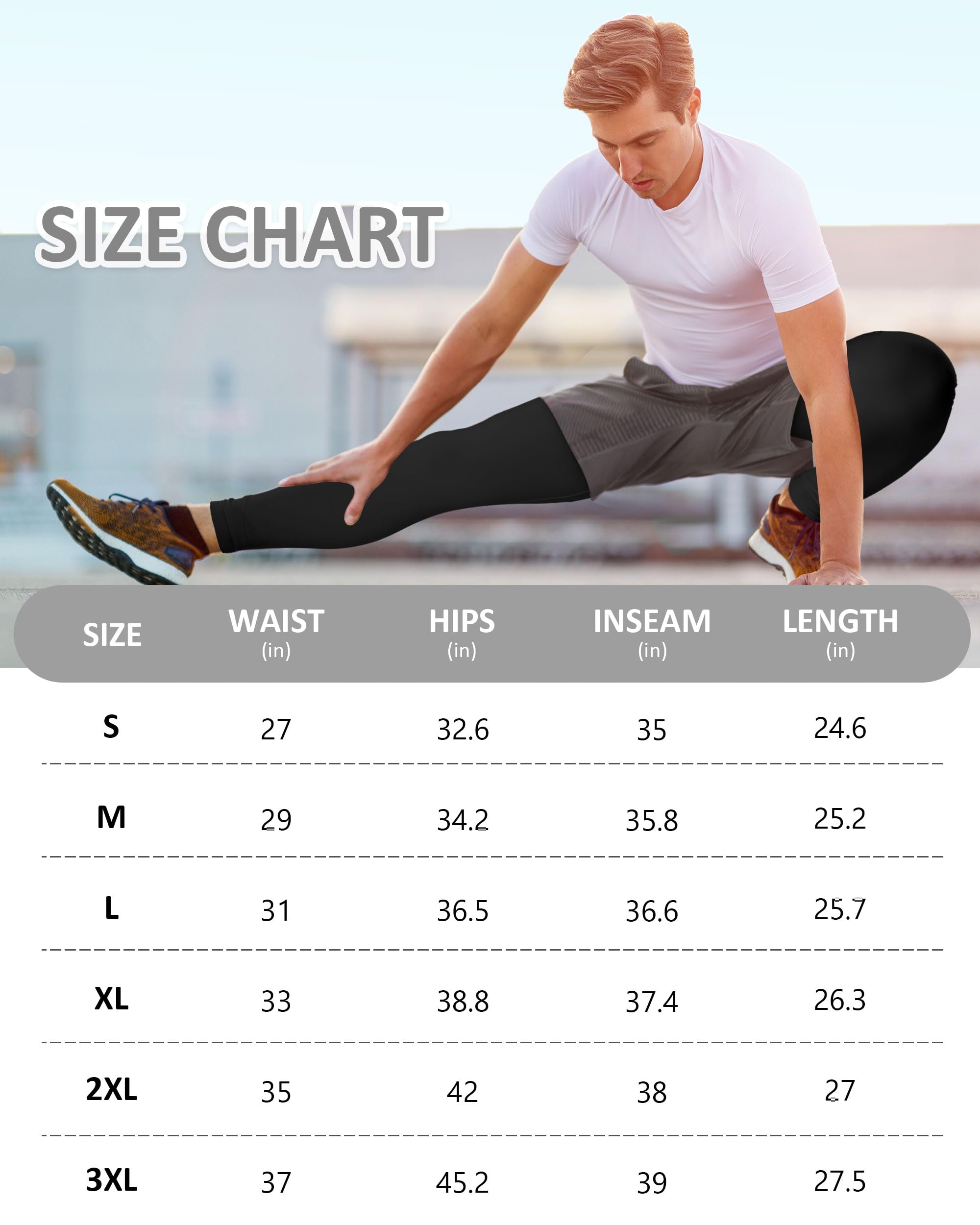 Pantalones de compresión de yoga para hombre, leggings atléticos con bolsillos, para correr, entrenamiento, baloncesto, capa base, mallas de secado rápido