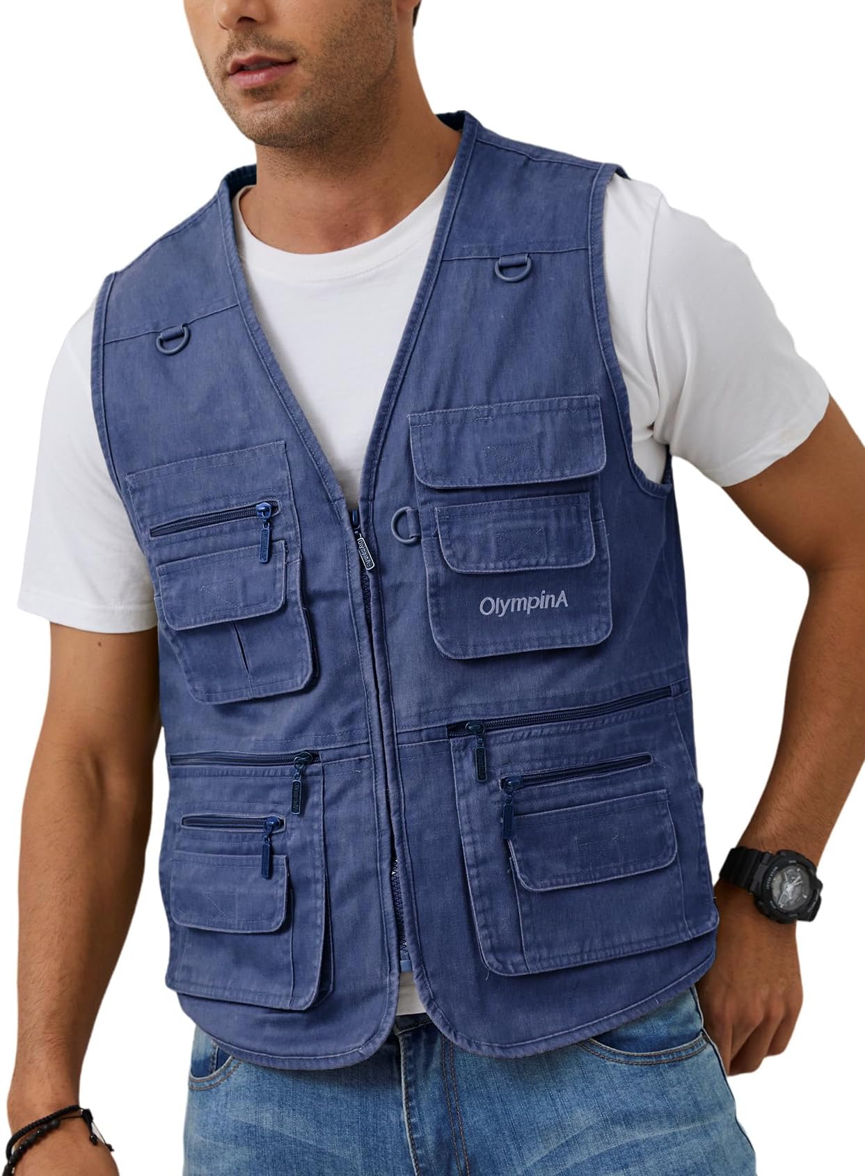Men's Fishing Vest Utility Safari Travel Vest with Pockets Outdoor Work Photo Cargo Fly Summer Vest