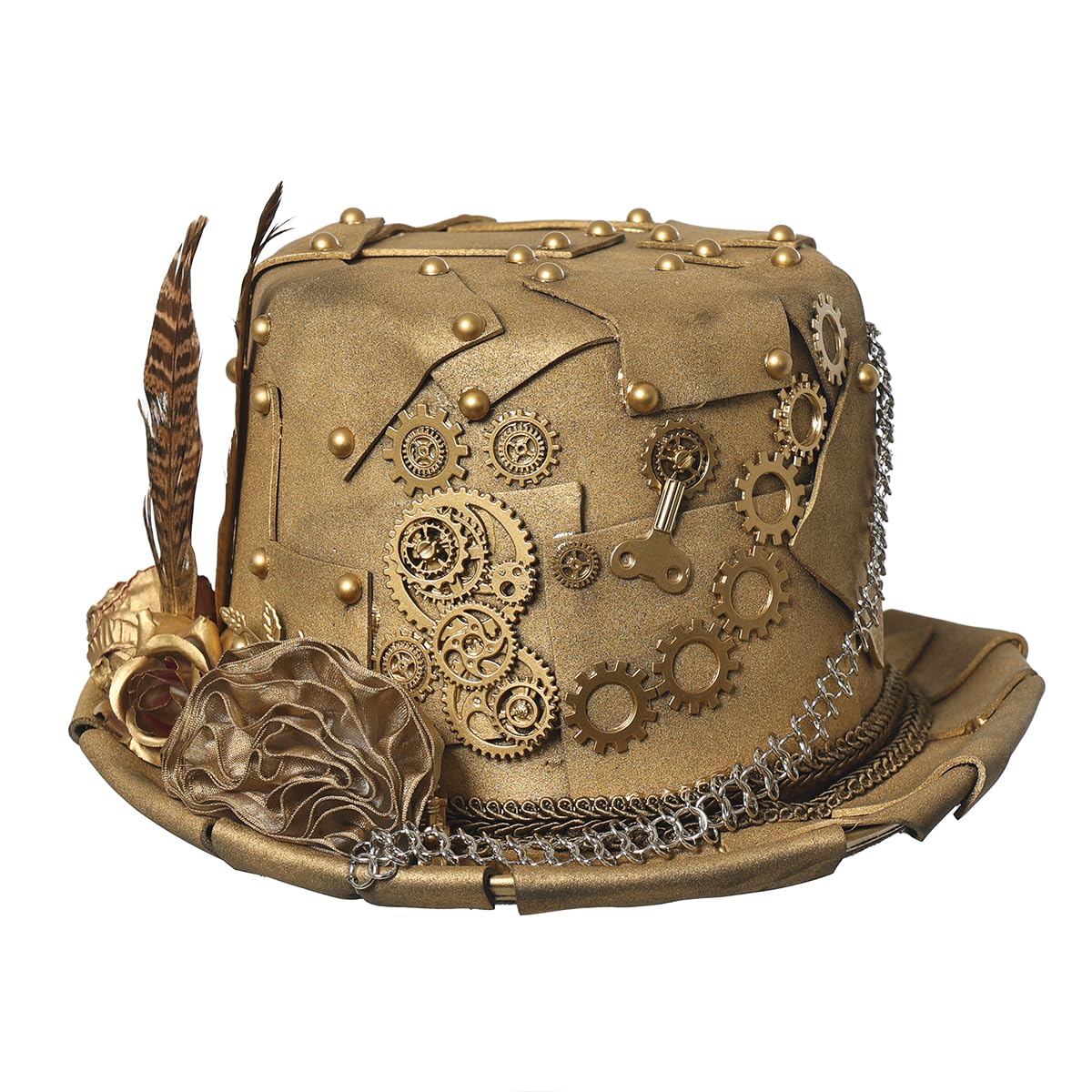 BLESSUME Steampunk Hat Unisex for Carnival, Halloween, Theme Party (M, Bronze 6)