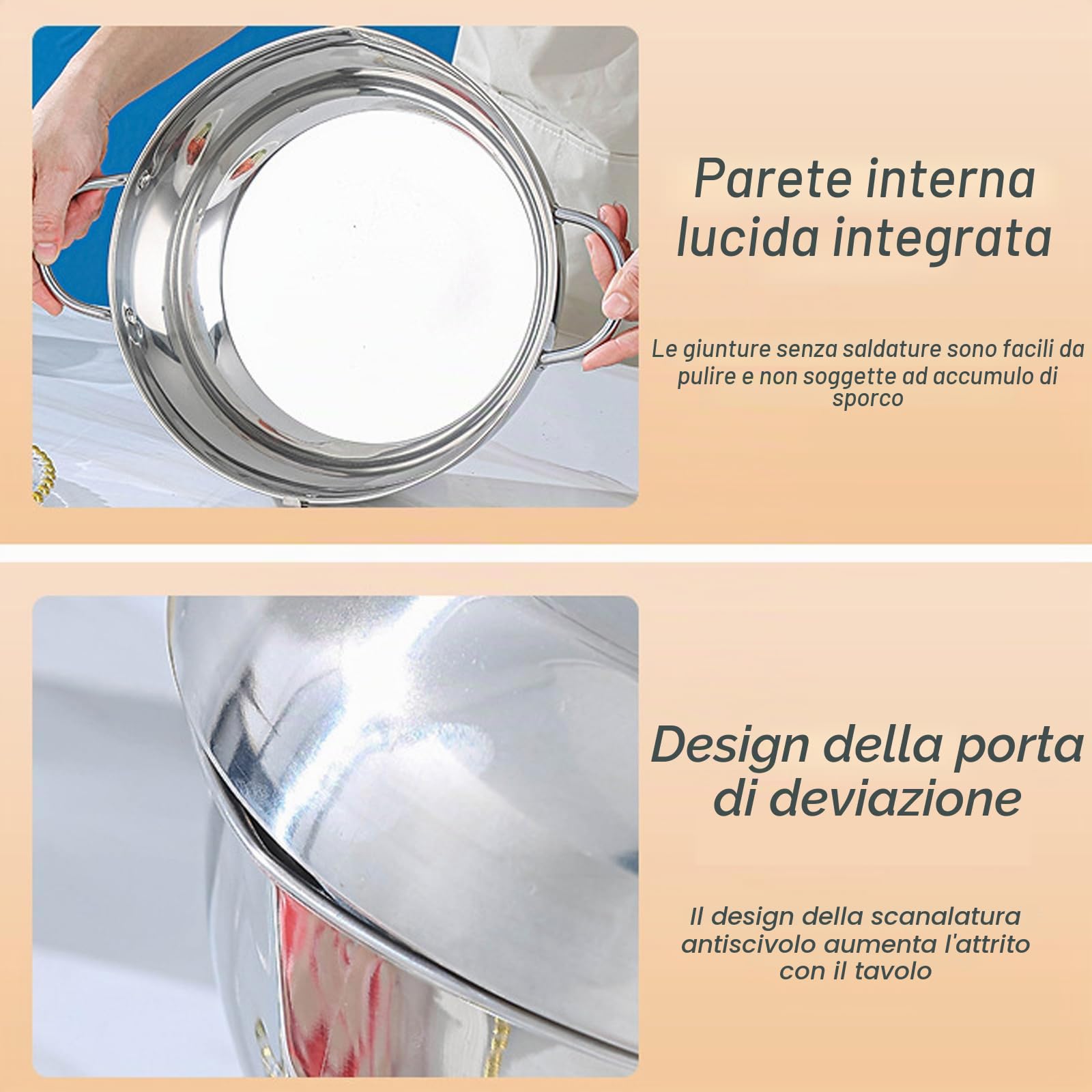 Pentola per frittura, pentola giapponese in acciaio inox con scarico dell'olio, controllo della temperatura e coperchio, friggitrice tempura per fornelli a gas/induzione, per patatine e pollo (24CM)