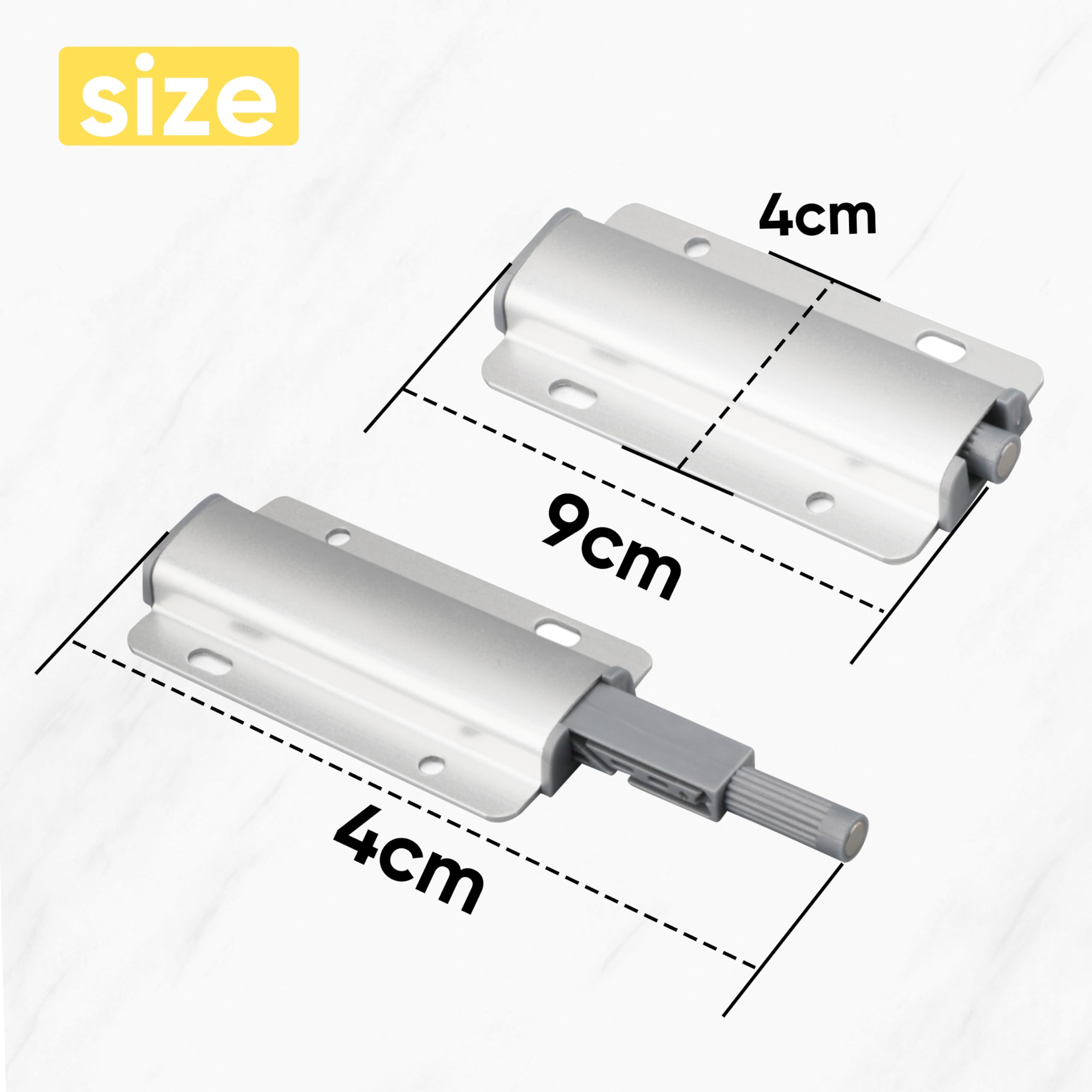 Apriporta A Pressione HAPPOW - 6 Pezzi Con Viti, Bianco, Per Armadi Da Cucina, Funzione Push To Open - Foto 3