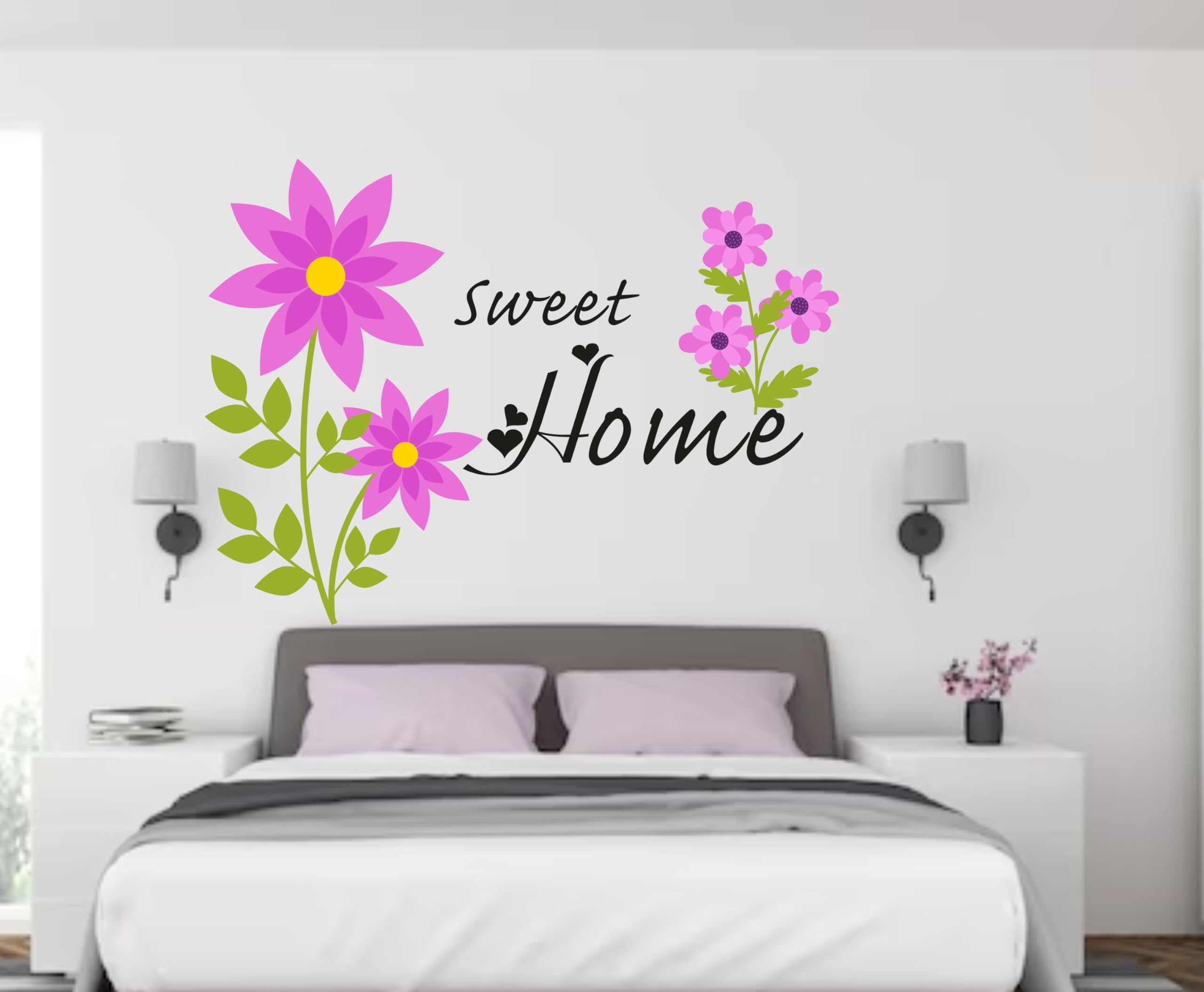 Purple Flower Wall Sticker for Living Room, Bedroom, Office, 90 x 90 cm, Self-Adhesive Vinyl (B0DFMMR11T) Amazon Price History, Amazon Price Tracker