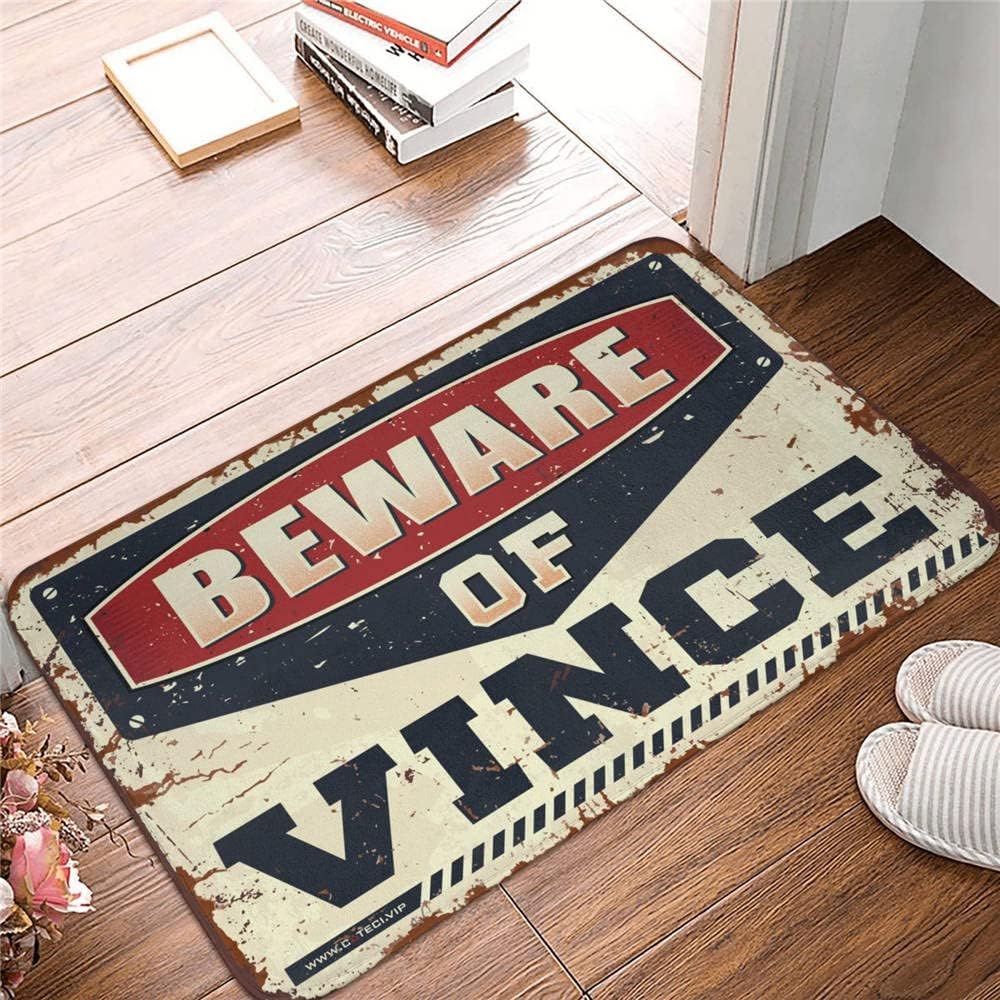 Fall Outdoor Rug for Front Door Beware of Vince Rug Door Mats for Home Entrance Indoor Kitchen Stuff(Size:50X80CM)