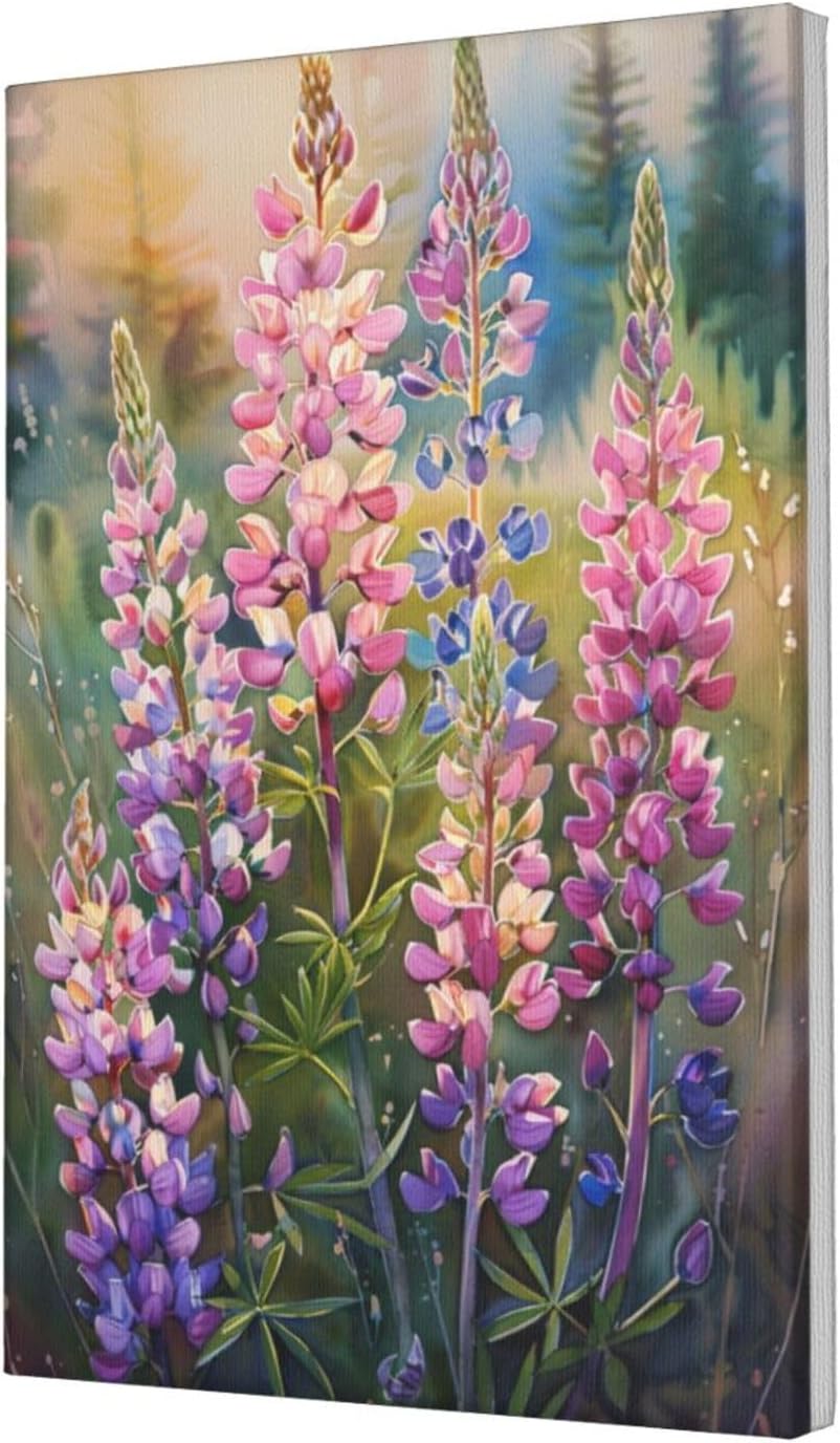 MA6GE8DE Garden Yard Wall Art Decor Lupin Bean Painting Canvas,Farmhouse Living Room,Garden,Bedroom Wall Decor Accessories,Classic Flower Modern Art Posters & Prints,Gift For Flower Lovers 12x18 inch